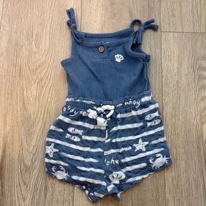 Blue Kids One Piece with Shell Design